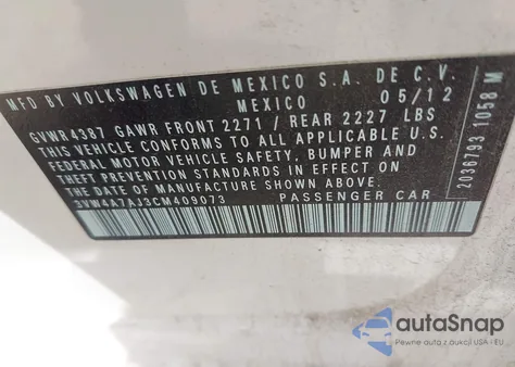 2012 Volkswagen Jetta Gli Autobahn W/Nav from USA, damaged, VIN 3VW4A7AJ3CM409073